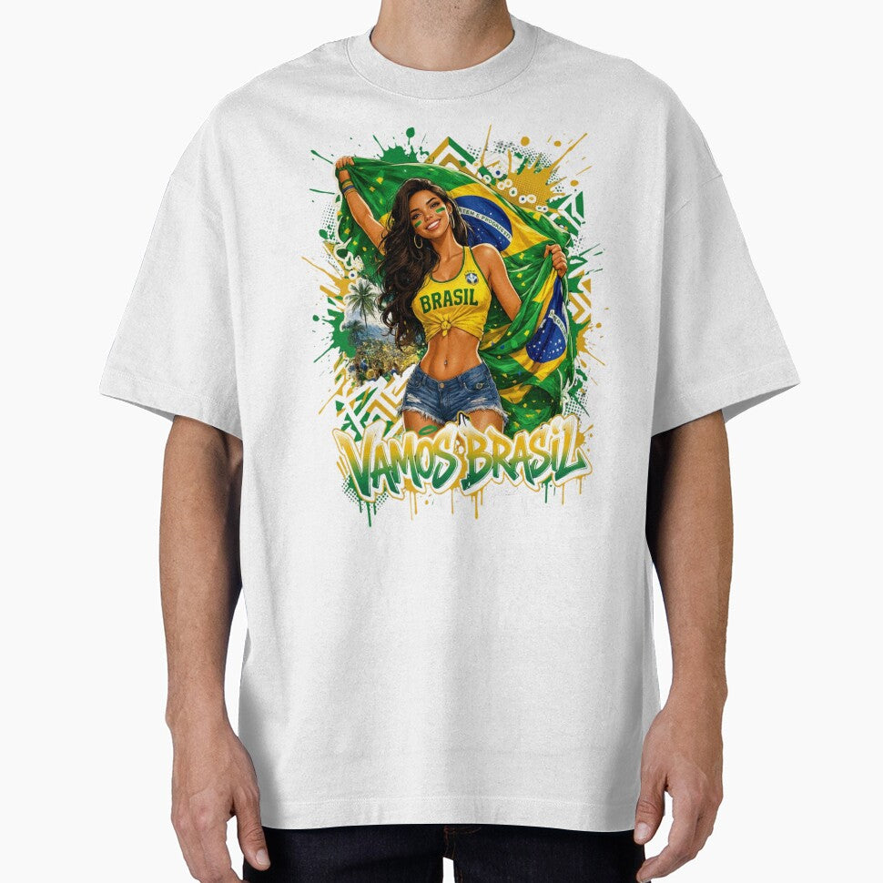 Brazilian Football Fan Girl Design by Retro Arabica