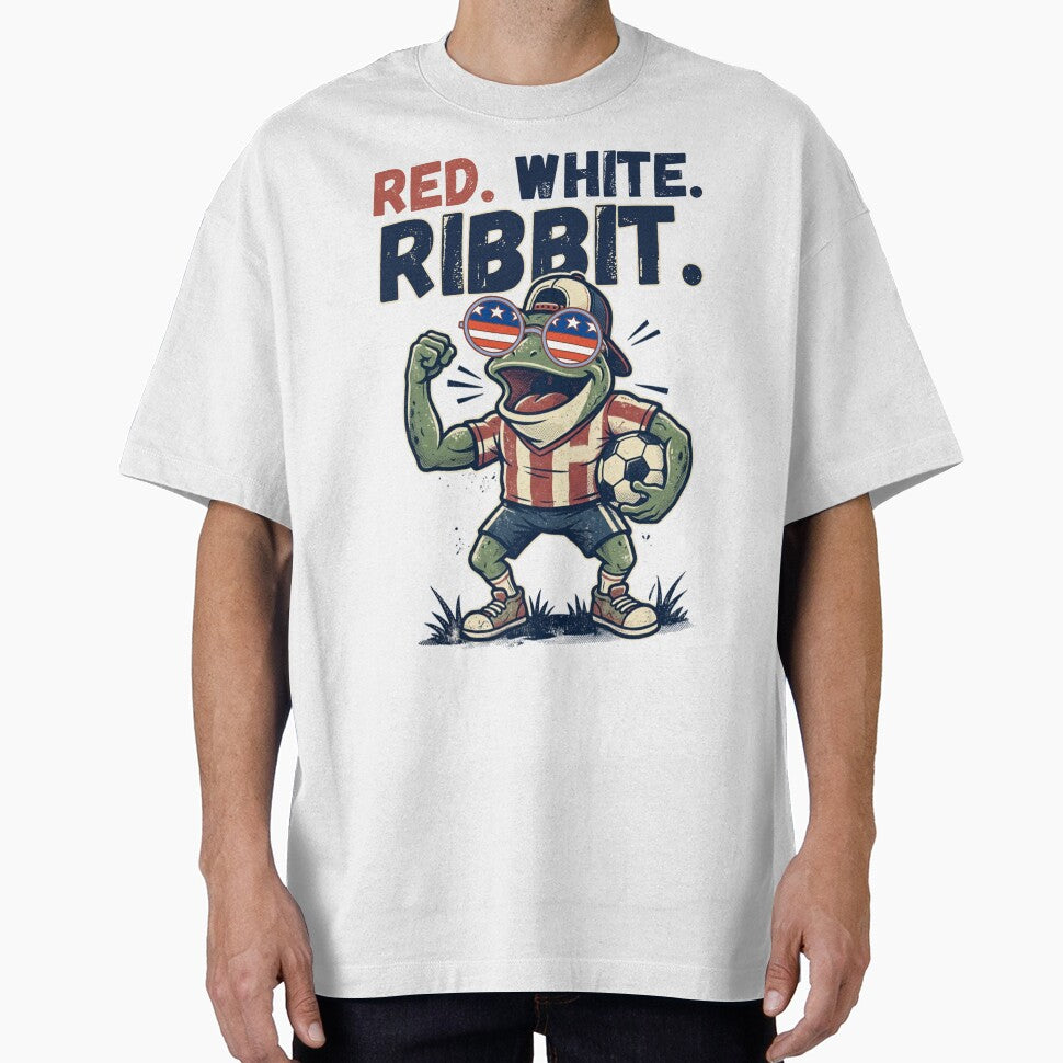 Red White Ribbit USA Soccer Funny Frog Fan by Majnon8bp