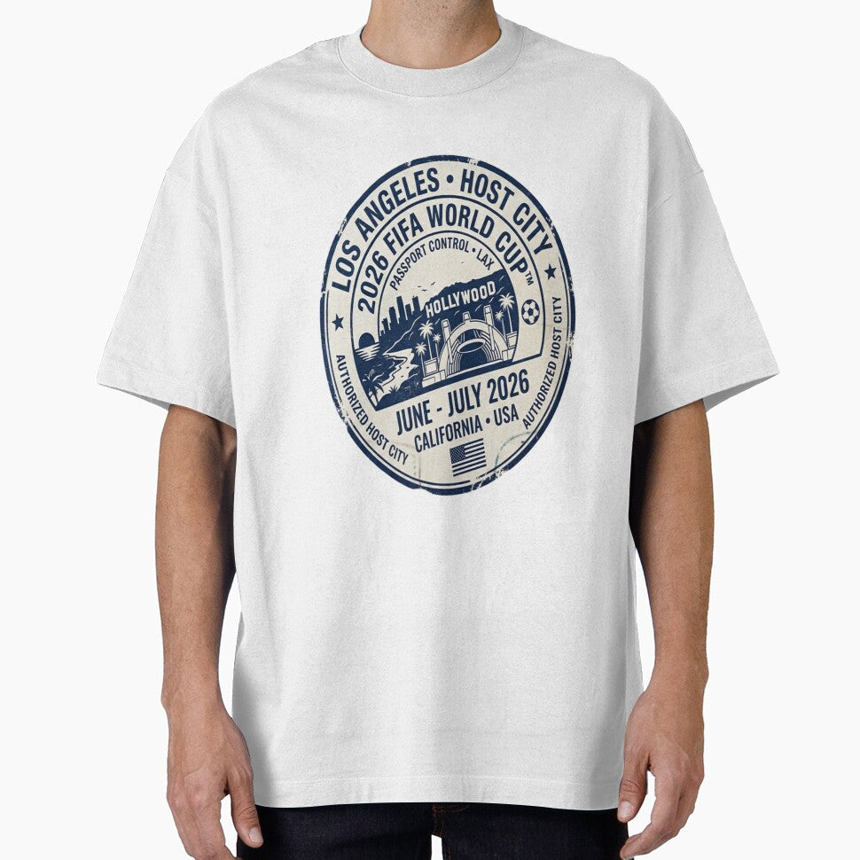 Los Angeles 2026 Host Vintage Stamp Soccer Tee Collection by CVelli382