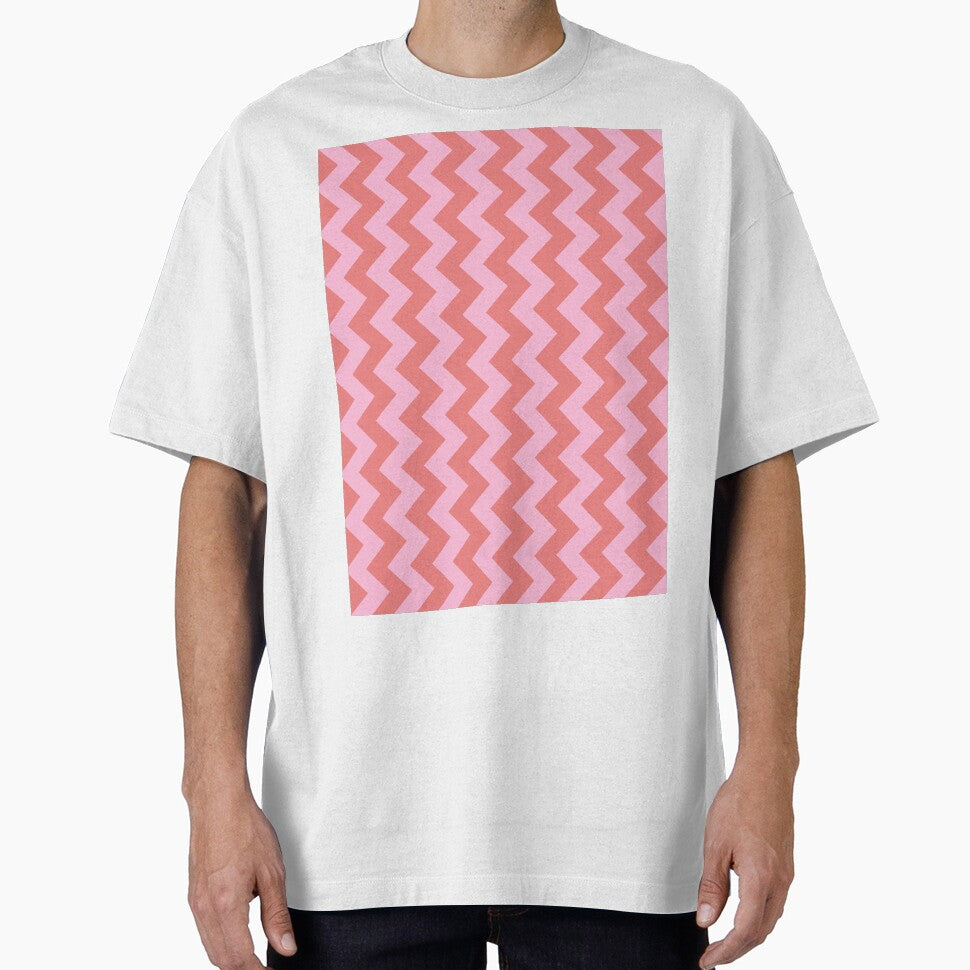 Cotton Candy Pink and Coral Pink Vertical Zigzags by ColorsPatterns
