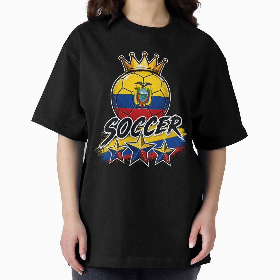Vintage Ecuador flag Crowned Soccer Ball by QuiteOrbit