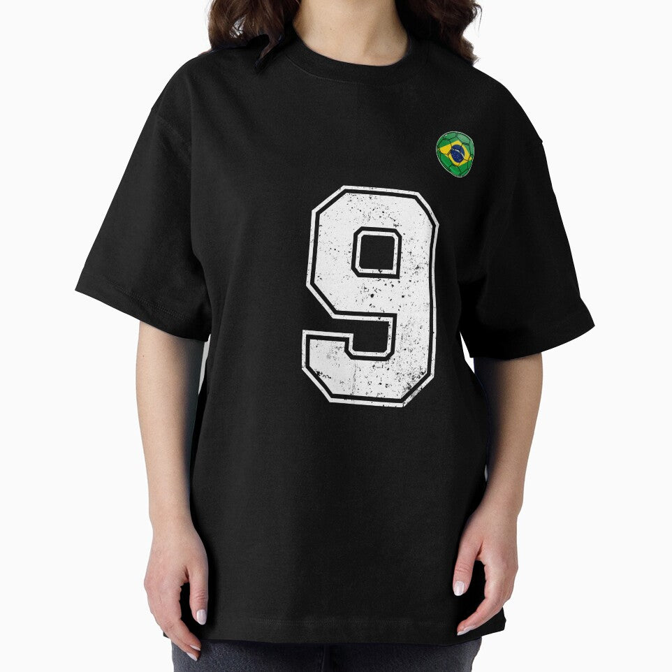 Number 9 Brazil Futbol Football Brazilian soccer Flag Jersey by RoyesButler