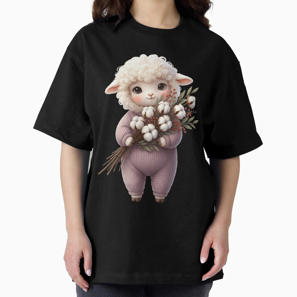 Cute Lamb with Cotton Flowers by Teeny Quities