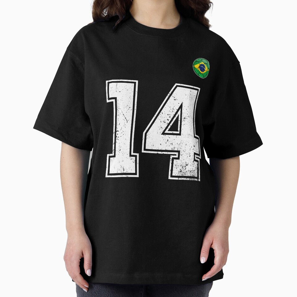 Number 14 Brazil Futbol Football Brazilian soccer Flag Jersey by RoyesButler