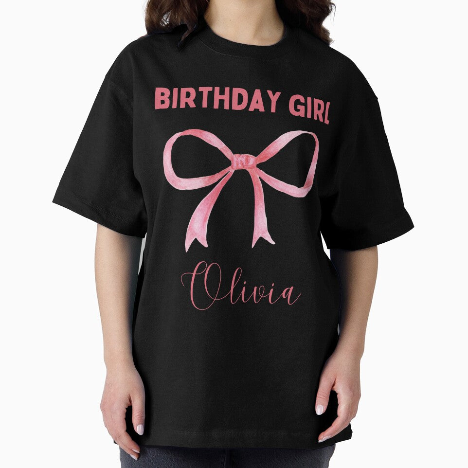 Pink Bow Coquette Birthday Girl by Green Cart