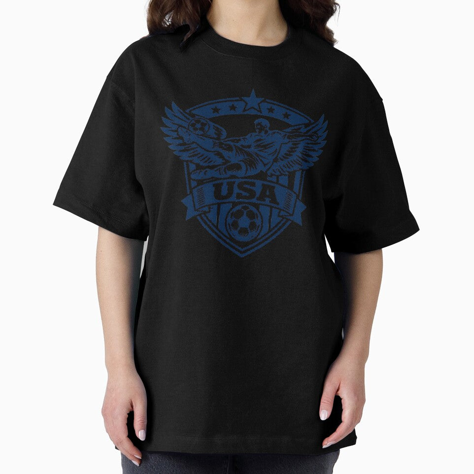 USA Soccer Angel Wings Graphic T-Shirt – American Football Streetwear Design – Patriotic Sports Fan Tee by JonelCrafts