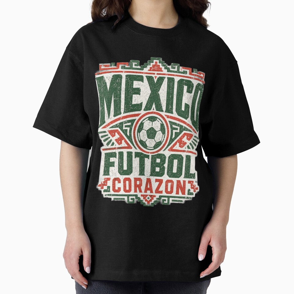 Mexico Futbol Corazon Vintage Soccer Fan T-Shirt by ArthUpscale