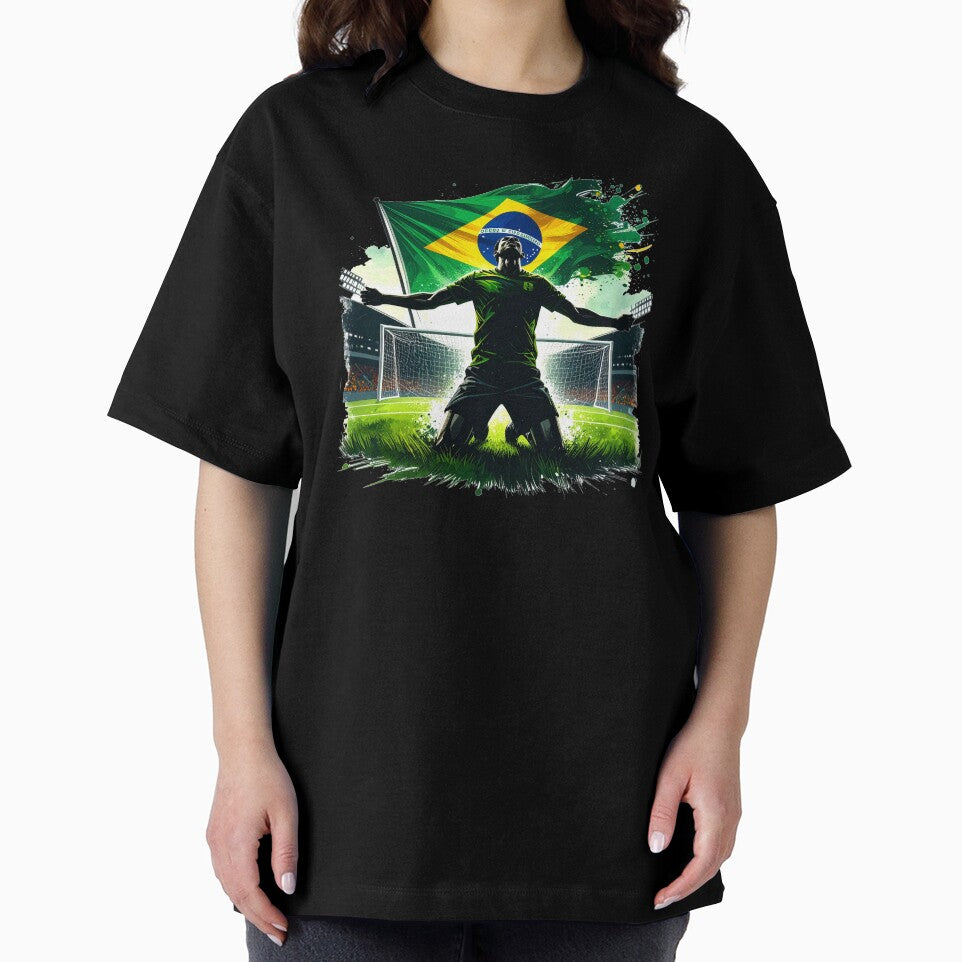 Brazil Soccer Player Goal Celebration — Brazilian Flag Football Fan by icemanphotos