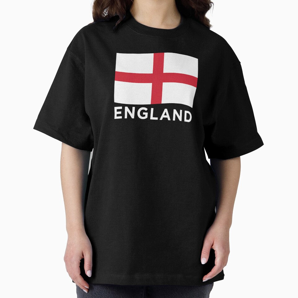 England Wave Flag (Text Under on Red) by STUDIO-72