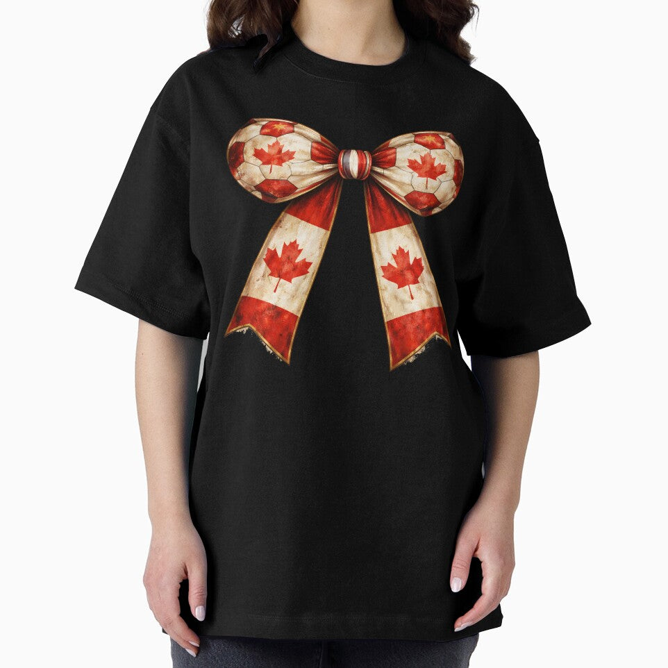 Canada Patriotic Coquette Flag Soccer Bow Football Fan by MuniraWearify
