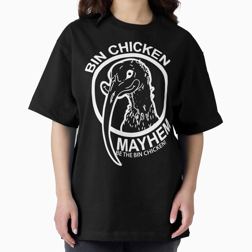 Bin Chicken Mayhem Logo White by youta-sam