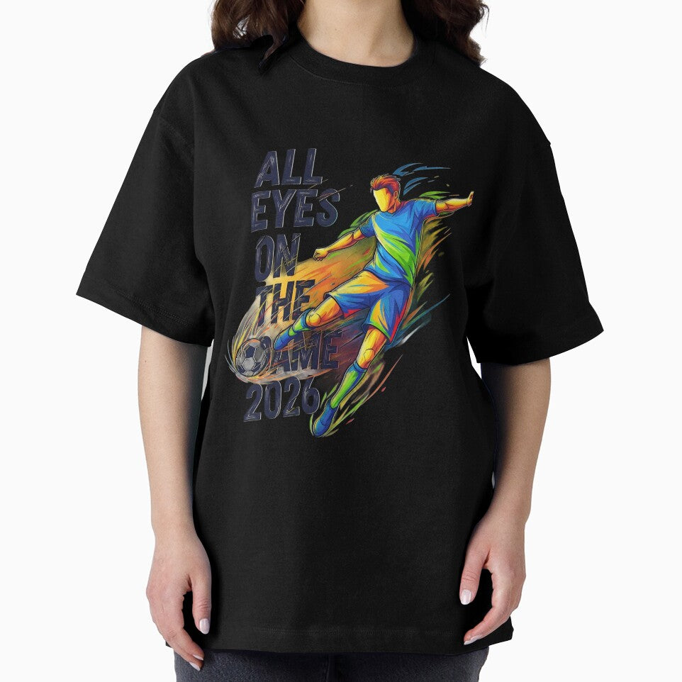 All Eyes On The Game 2026 Dynamic Soccer Action Graphic Hoodie by UrbanPrts