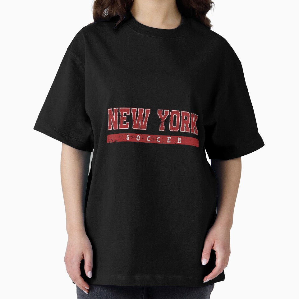 New York Soccer Red Vintage Text by MollyLYork