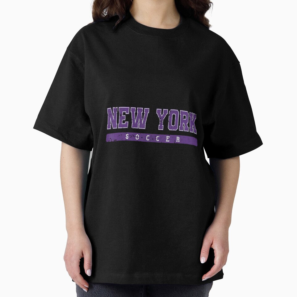 New York Soccer Purple Vintage Text by MollyLYork