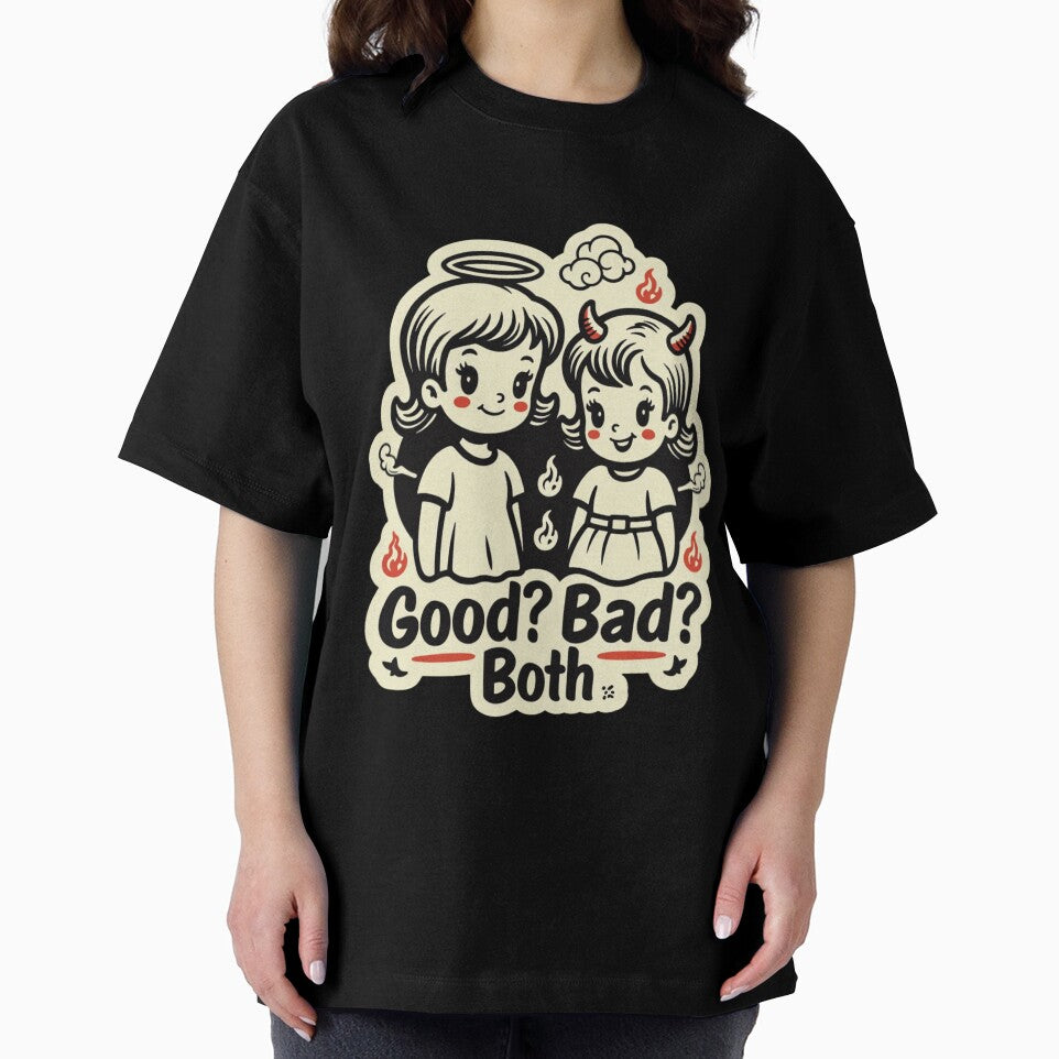 Good Bad Both Rubber Hose Girls – Angel Devil Gothic Cartoon Aesthetic No.1 by ShirtsOfDeath