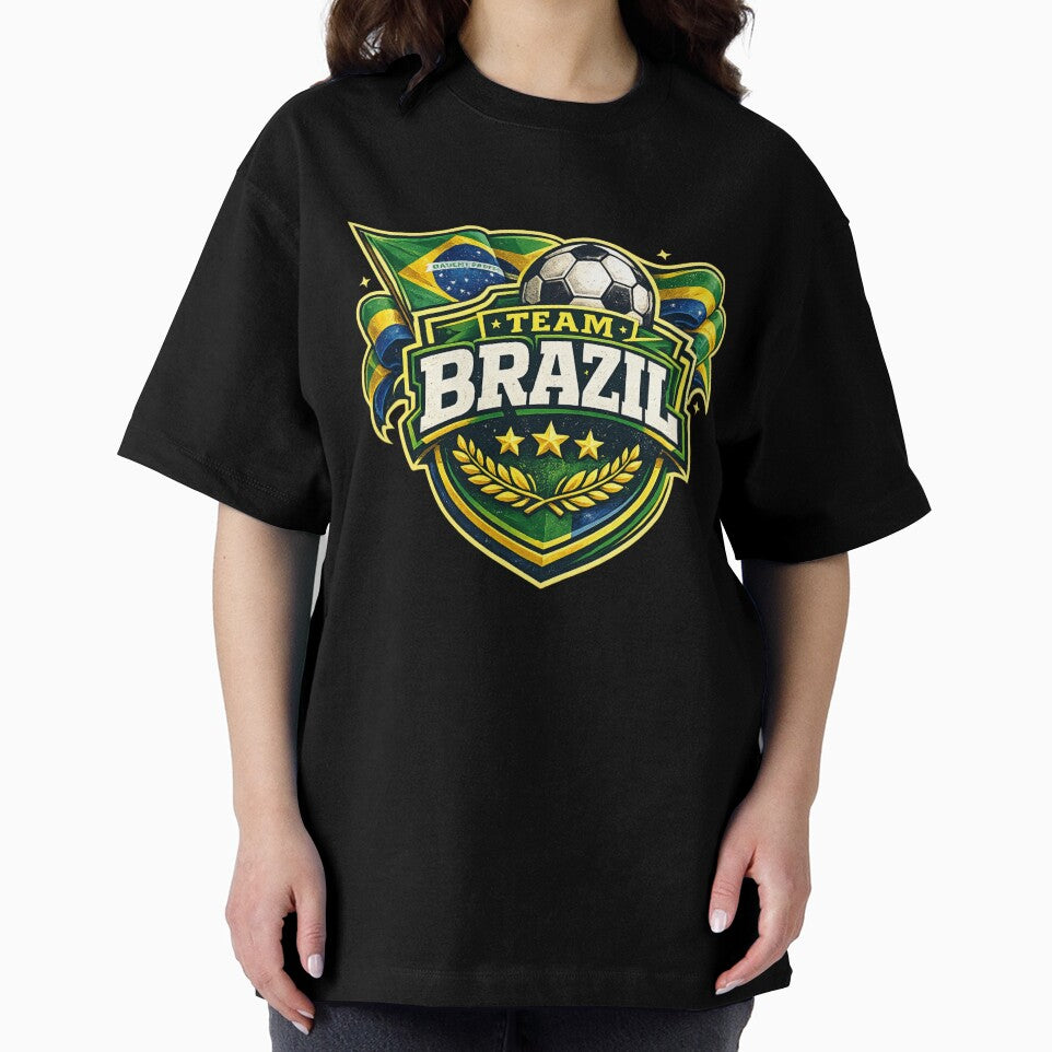Team Brazil Soccer Crest Vintage Football by PACS0011