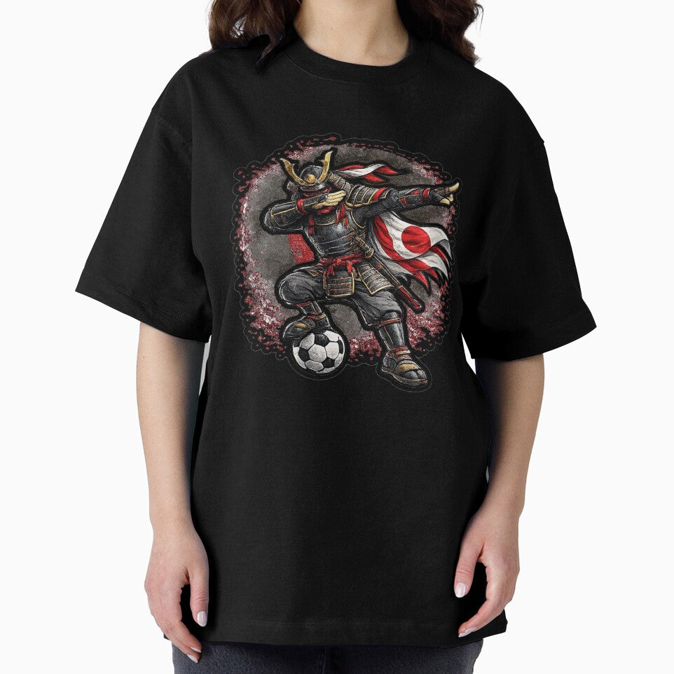 Dabbing Samurai Soccer Vintage Japan Flag by QuiteOrbit