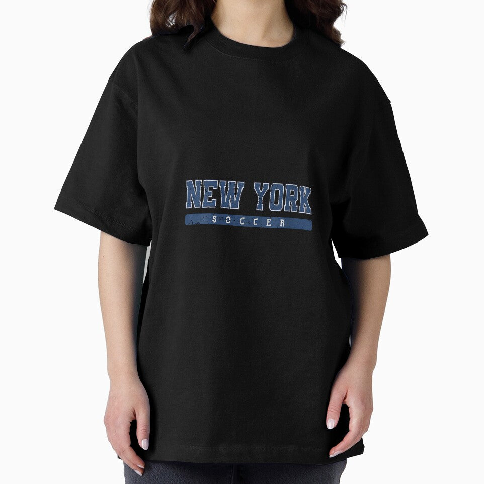 Womens New York Soccer Blue Vintage Text by MollyLYork