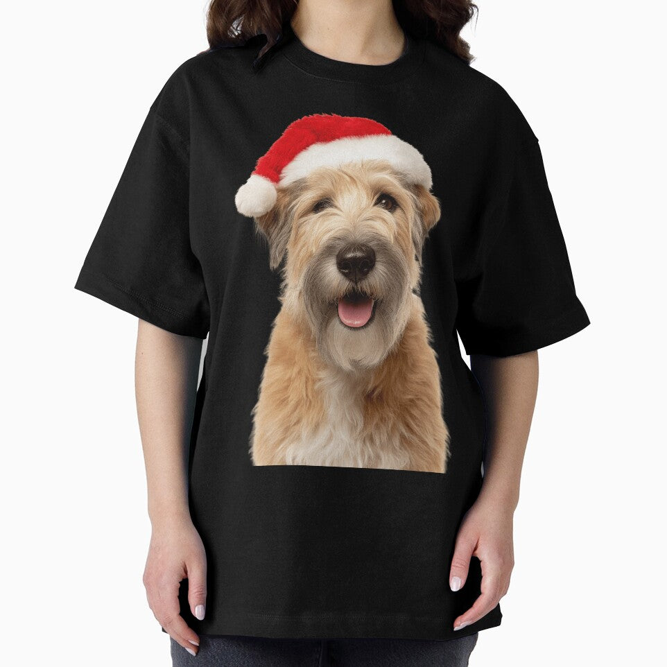 Soft Coated Wheaten Terrier with Christmas Hat – Festive Wheatie dog Xmas Design by LazyOwlStore