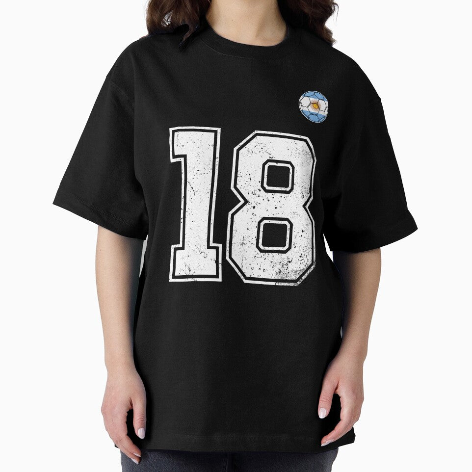 Number 18 Argentina Flag Football Fan by RoyesButler