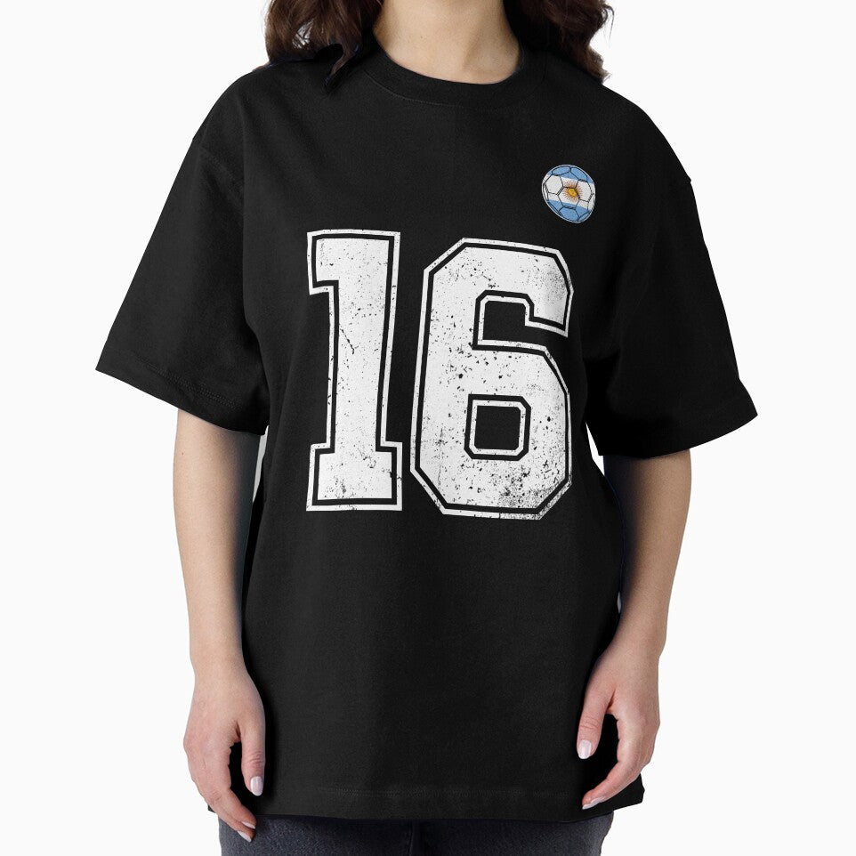 Number 16 Argentina Flag Football Fan by RoyesButler