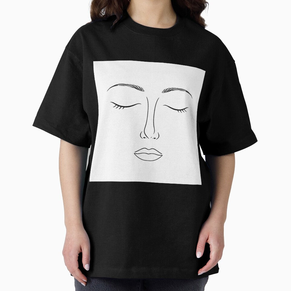 Minimal Abstract Face Line Art – Calm Expression Aesthetic Design by PunchlinePress