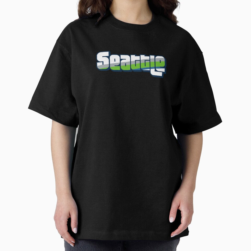 Retro Seattle Word Art with Stripes by SLAG-Creative