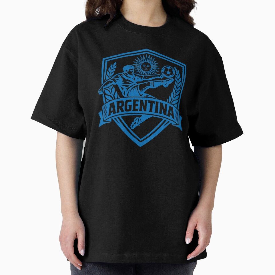 Argentina Soccer Badge – Vintage Football Crest with Bicycle Kick Player by JonelCrafts