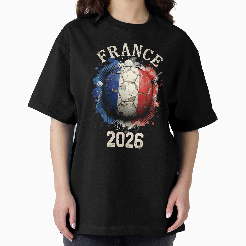 France 2026 Football Art | Vintage Tricolor Soccer Ball Splash Design by Imaginationbeyond