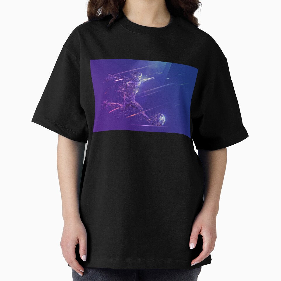 world cup 2026 sport science technology, polygonal football player with futuristic element by NiamLab