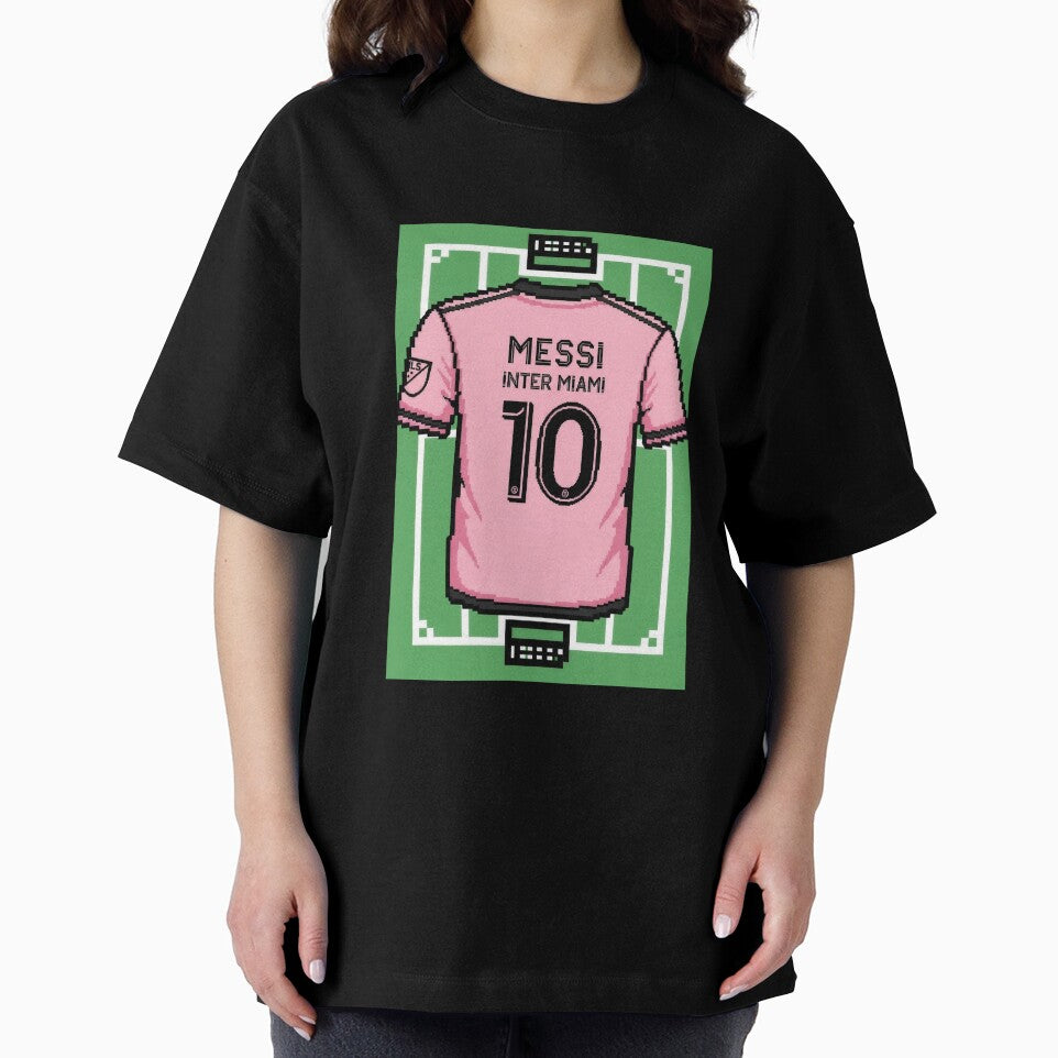 Leo Messi Inter Miami 8-Bit Soccer Football by Gegenpress Design