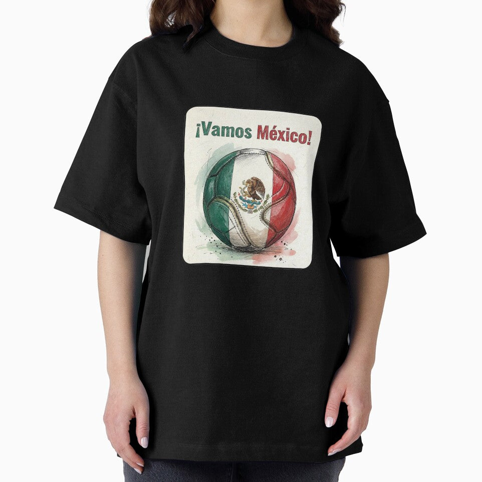 Vamos Mexico Soccer Ball Flag | Mexican Football Fan Graphic Tee by PryntedLabs