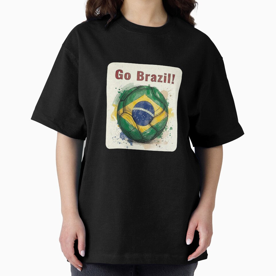 Go Brazil Soccer Ball Flag | Brazilian Football Fan Graphic Tee by PryntedLabs