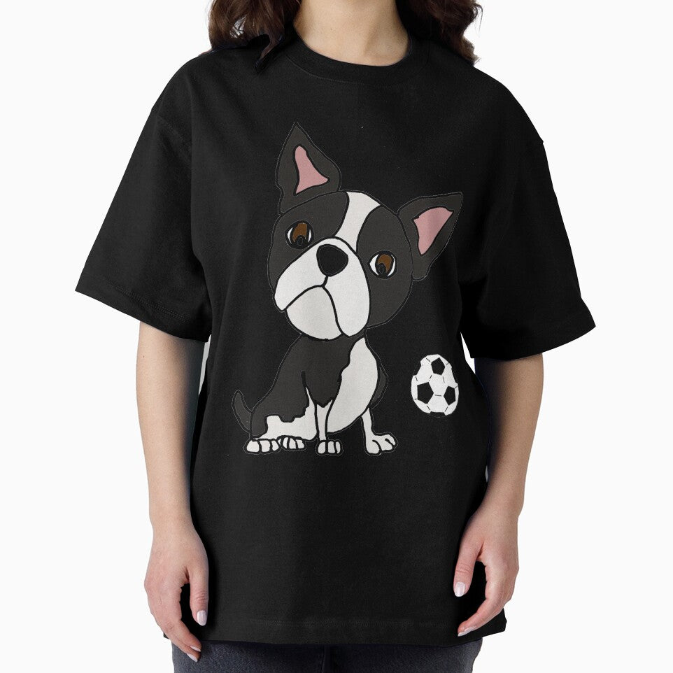 Funny Boston Terrier Dog Playing Soccer by Nature's Fancy