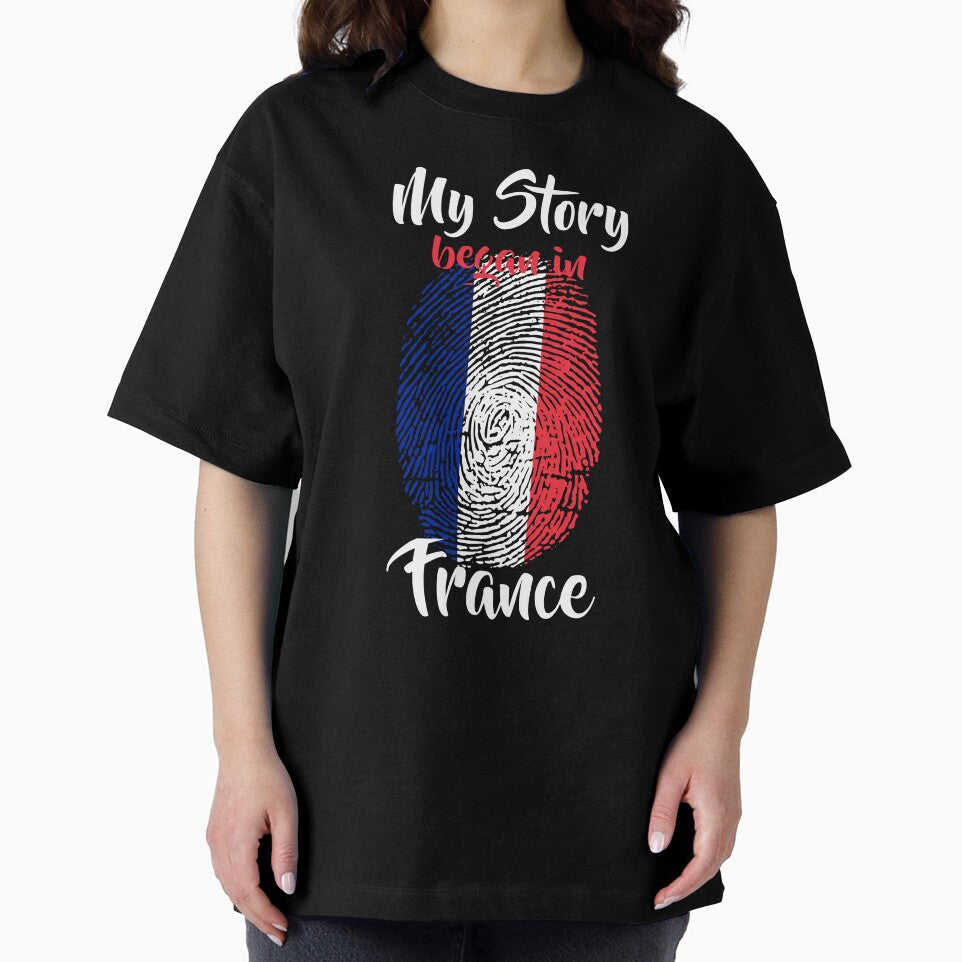 My story began in France Flag Fingerprint DNA French by PartyShirts1