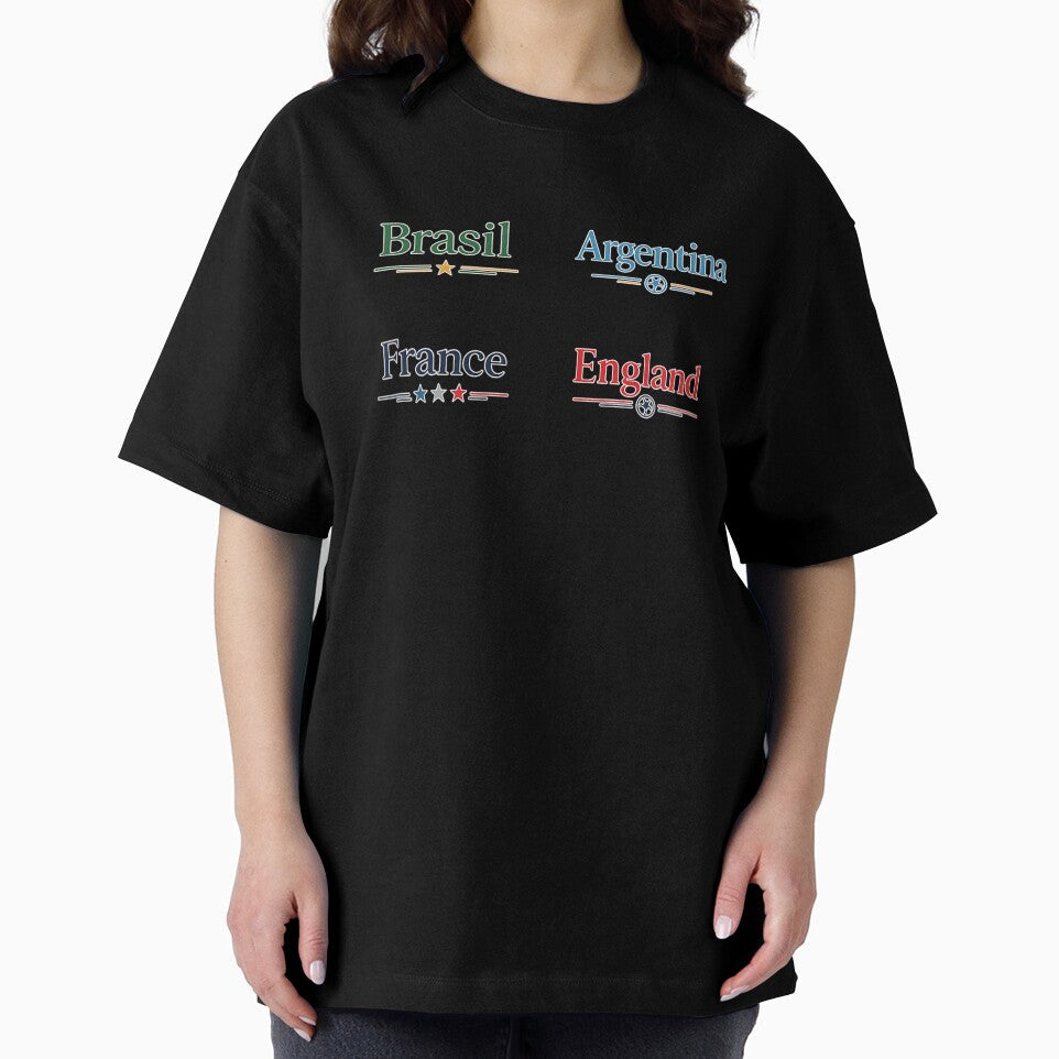 Minimal Football Country Pride Design Brazil Argentina France England Soccer Shirt by warlistop