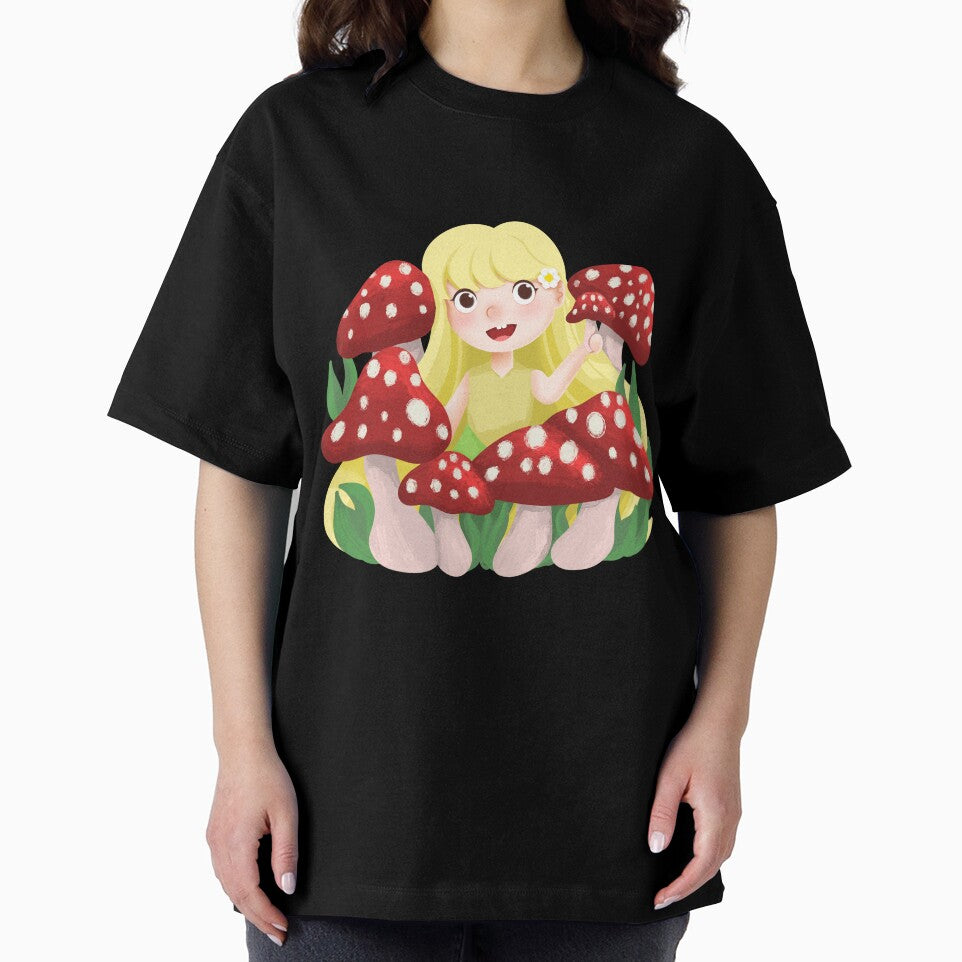 little fairy and mushroom illustration by Agniadesign