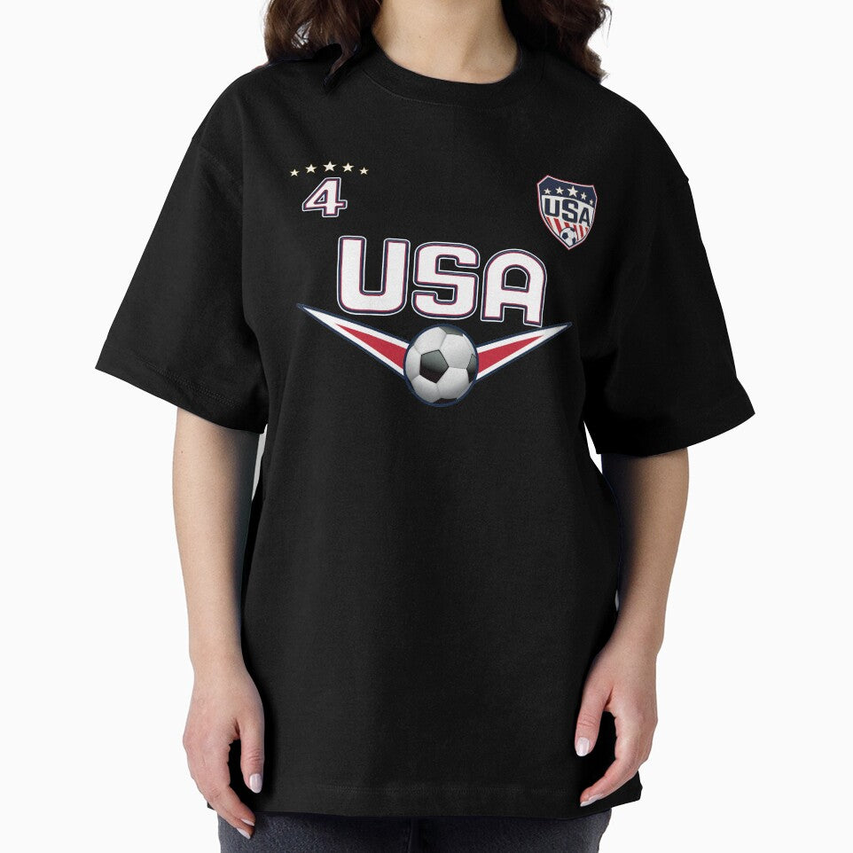 USA Soccer T shirt with Number 4 by fermo