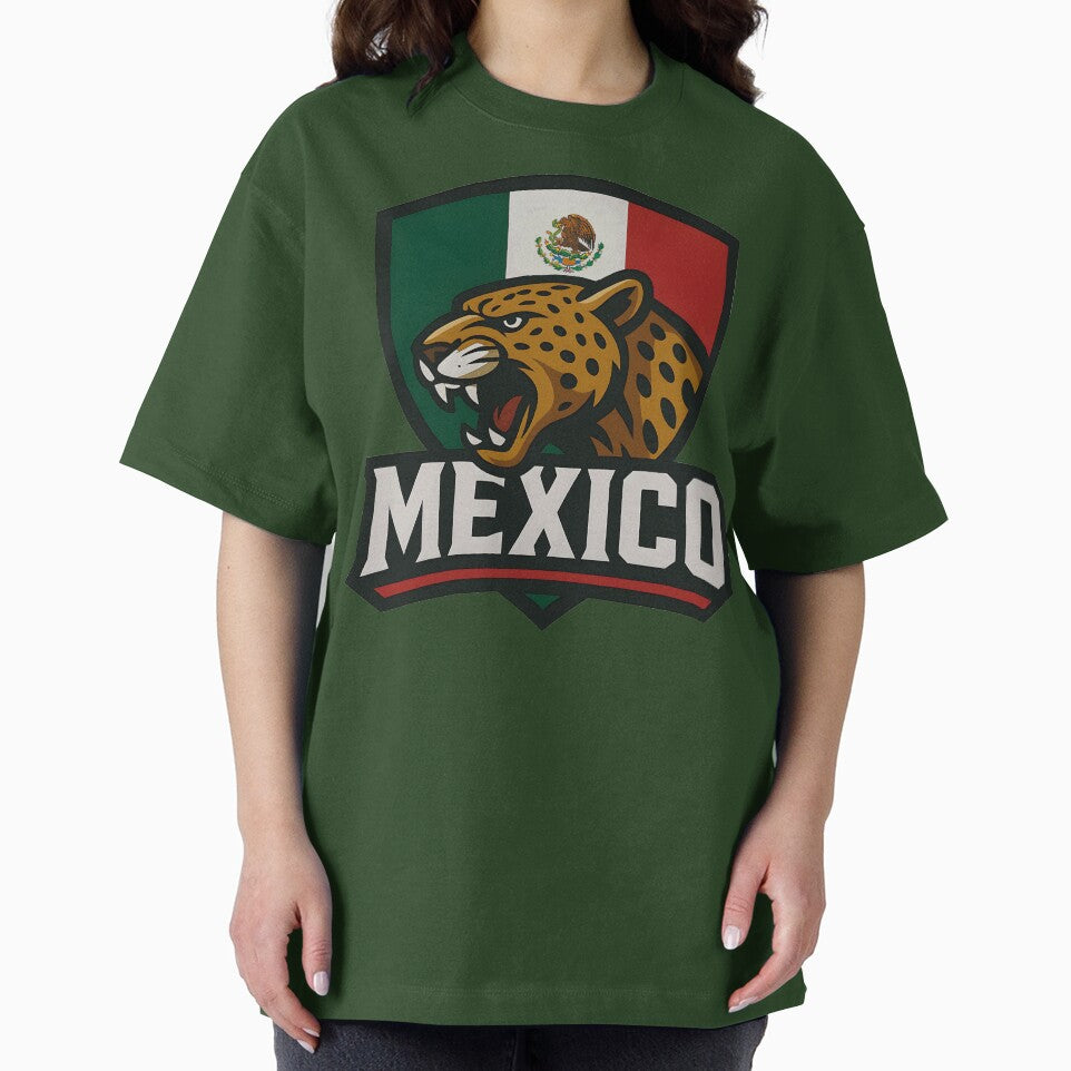 Mexico Jaguar Sports Logo T-Shirt – Mexican Flag Emblem | 2026 World Cup Fan by legendaryskins