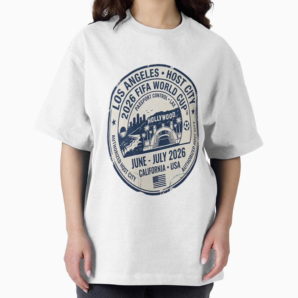 Los Angeles 2026 Host Vintage Stamp Soccer Tee Collection by CVelli382