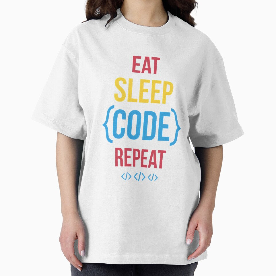 Eat Sleep {Code} Repeat Funny Notch Style Coder T-Shirt Design by Zenith Design