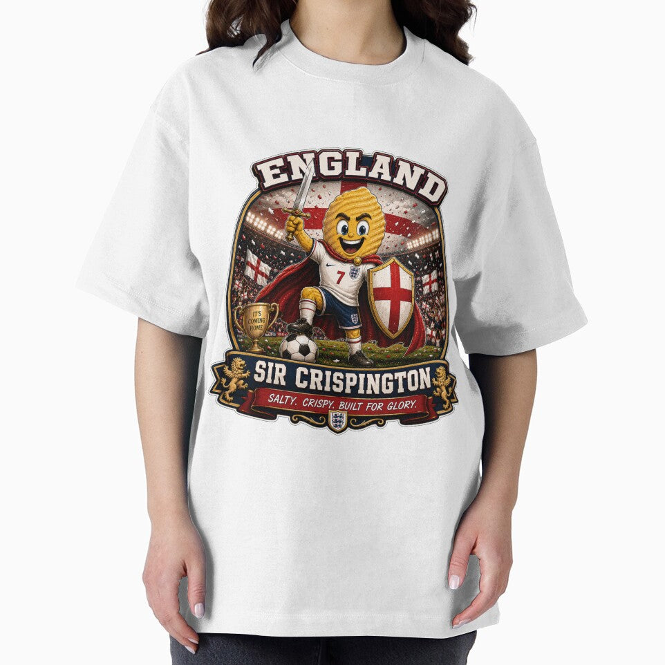 England Crisp Knight Football Mascot Sticker | Sir Crispington Soccer Fan Design by Snackwave Ninety