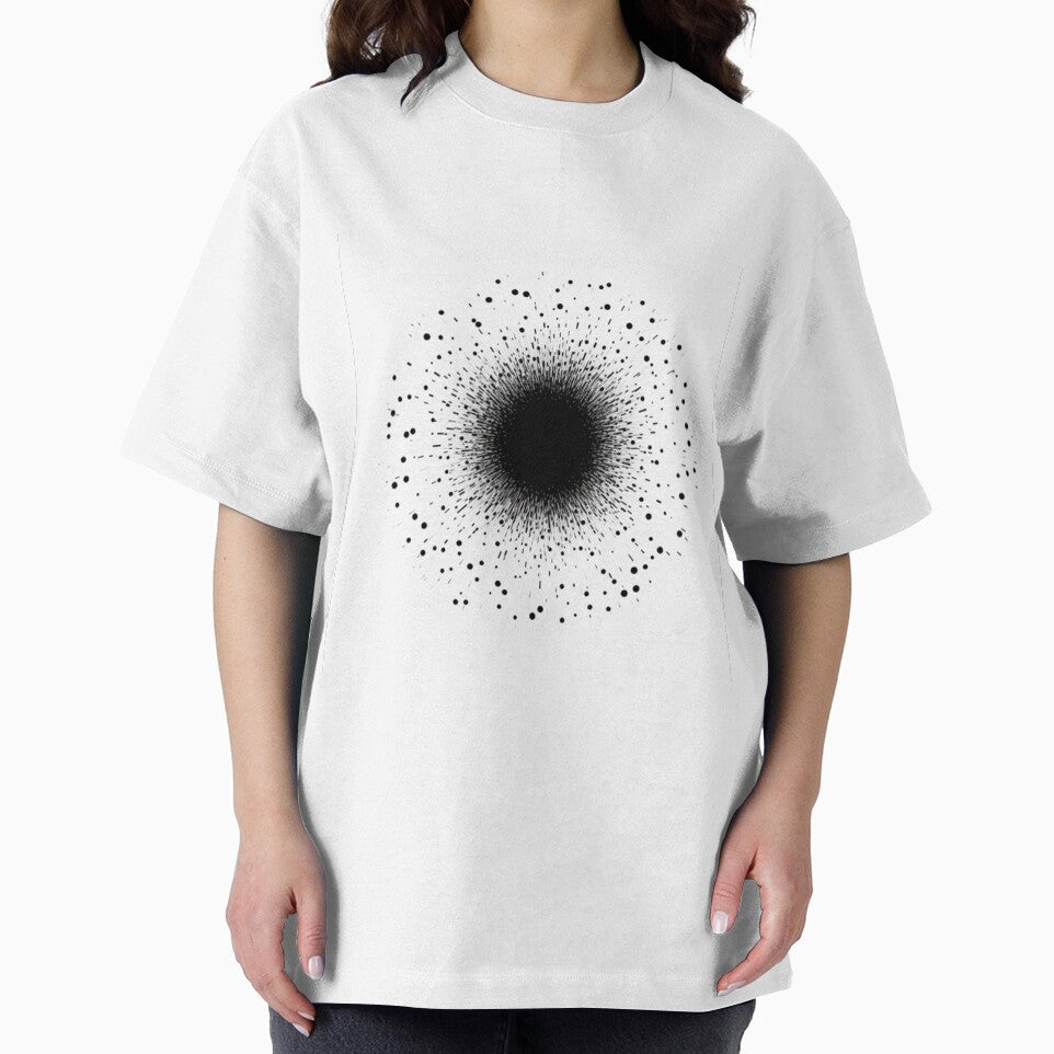 A black dot on white background art by lineblock