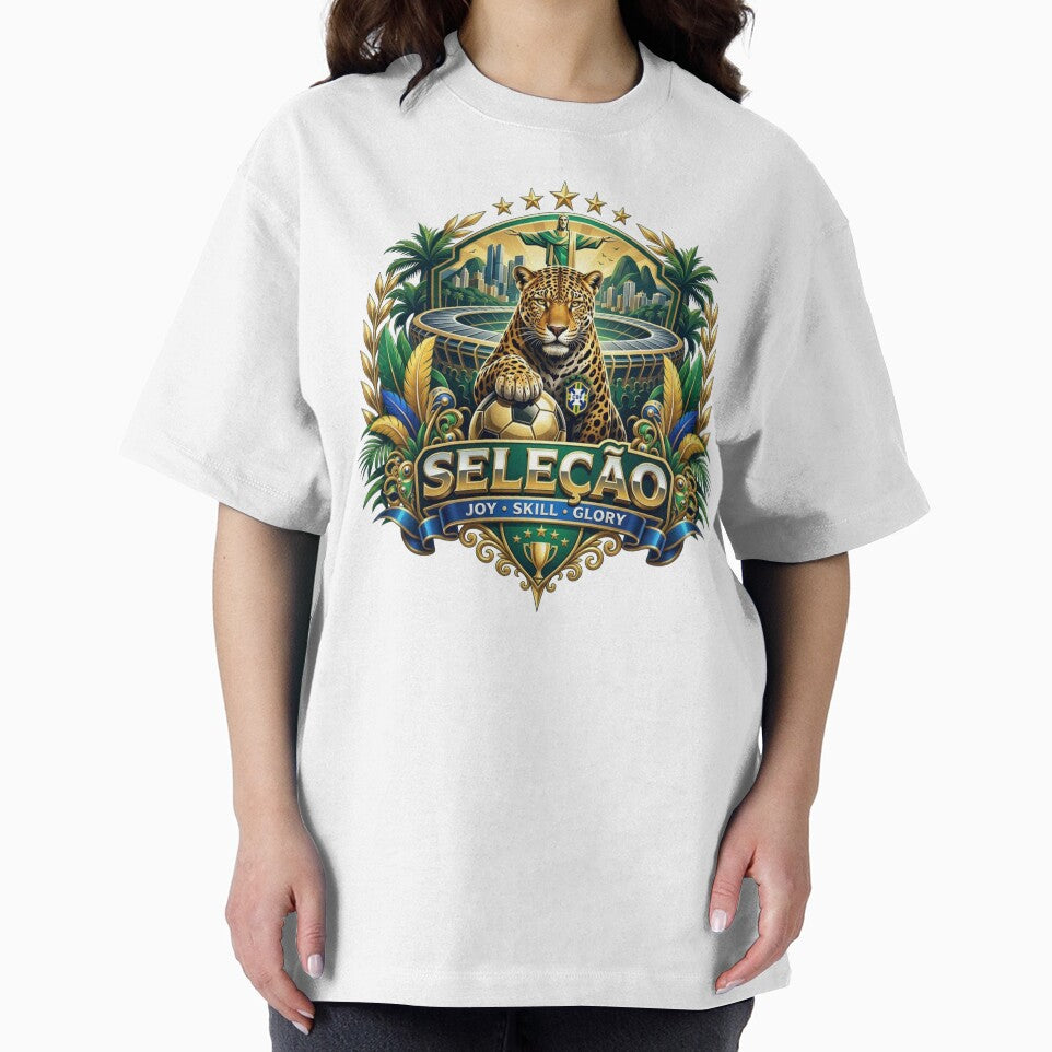 Brazil Jaguar Football Fan Crest by Retro Arabica