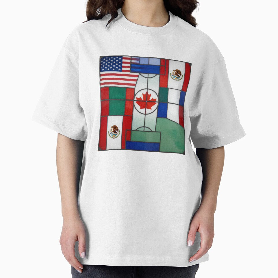 North America Soccer Pitch Stained Glass Art by Gallery-yuuna