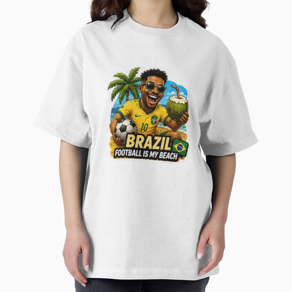 Brazil 2026 Cartoon Football Fan Design by Pixanova