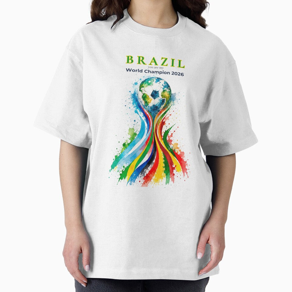 Brazil 2026 World Cup Champion Watercolor Football Art by EMC Store
