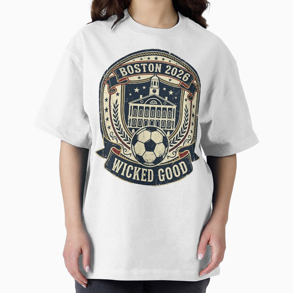 Boston 2026 World Cup Host City Vintage Football Badge — Wicked Good Soccer Crest by BrickByDream