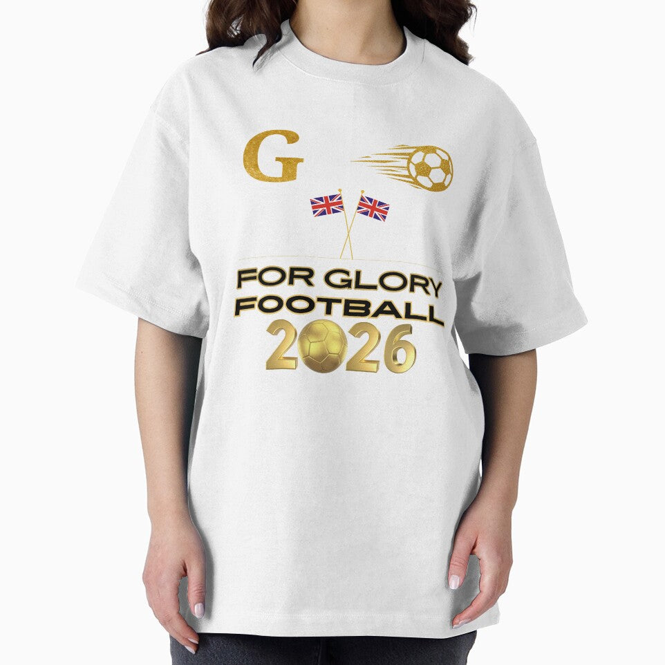 For Glory Football 2026 United Kingdom Soccer Fan Gold Ball UK Flag Football Supporter black t shirt by Art IN Pack