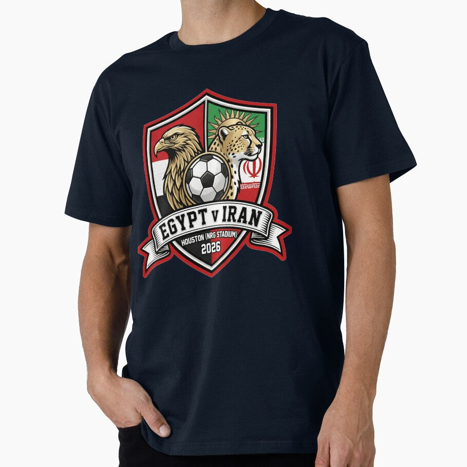 Egypt vs Iran Soccer Crest Houston 2026 Sporty Vibe by Pride Emblem Prints
